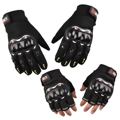 Outdoor Sports Breathable Touch Screen Motorcycle Gloves, black knuckle protection on Tampa Home & Garden Store