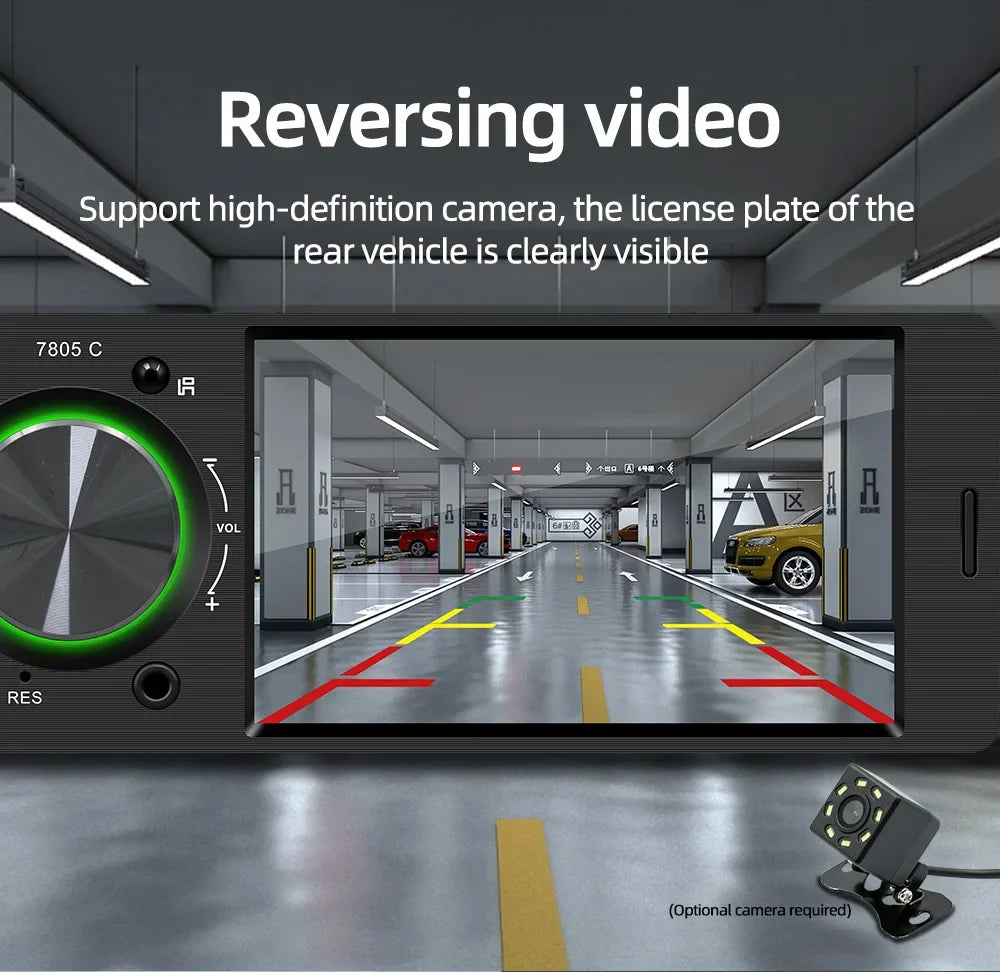 7-inch touch screen car stereo MP5 with Bluetooth & USB green volume knob reversing camera on Tampa Home & Garden Store