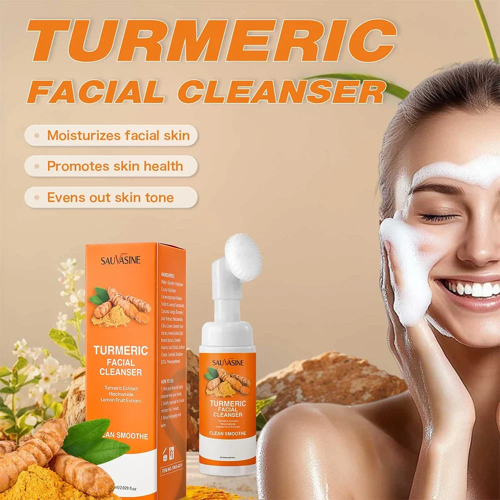 Silcy Skin Turmeric Facial Cleanser with brush and turmeric extract for brightening skin on Tampa Home & Garden Store