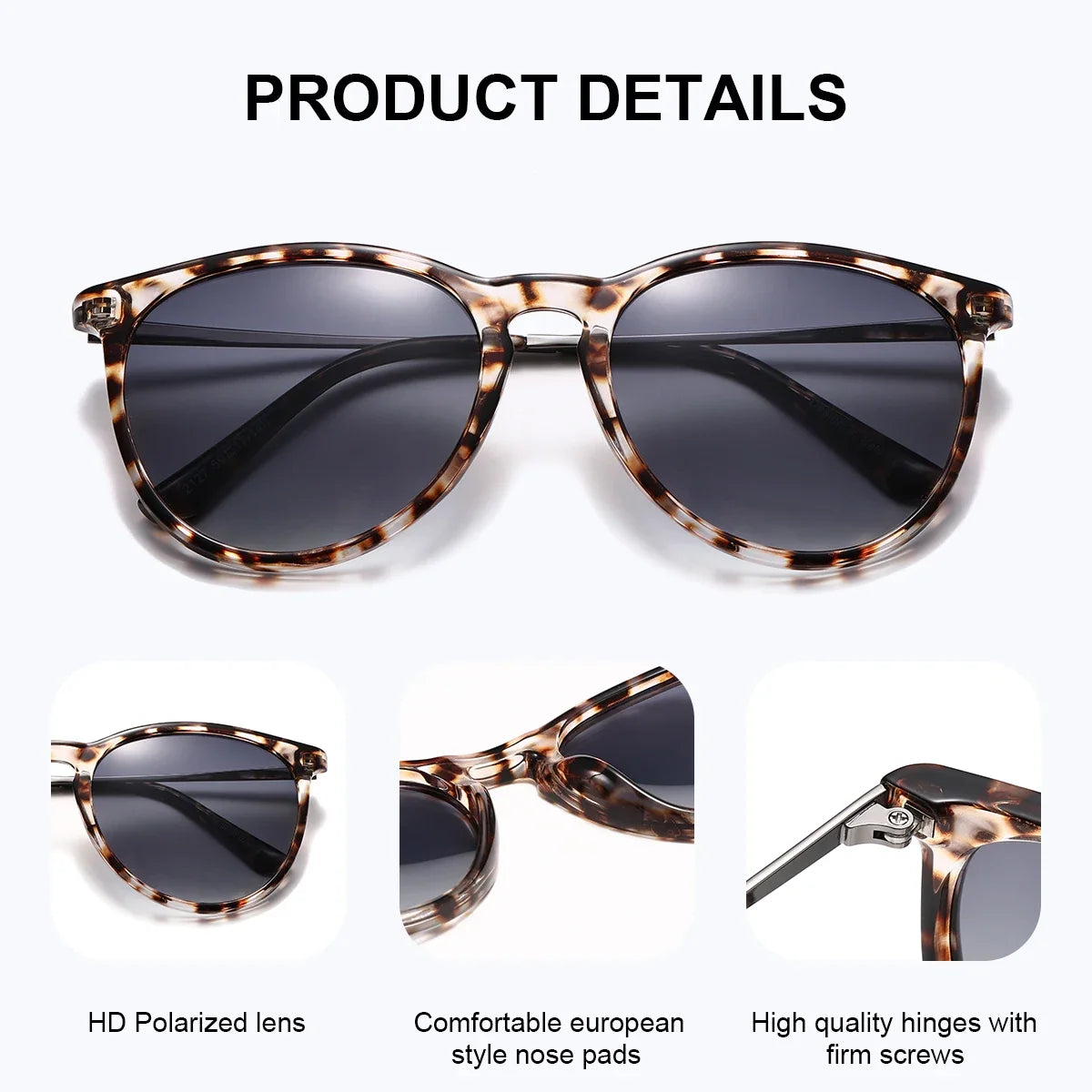 BARCUR leopard print cat-eye sunglasses with two-tone tortoiseshell frame polarized lenses on Tampa Home & Garden Store