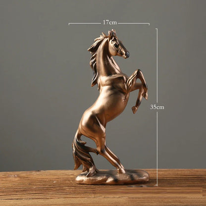 Horse sculpture resin bronze Perfecsy, European style desktop decoration, 35cm tall on Tampa Home & Garden Store