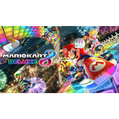 Nintendo Switch Mario Kart 8 Deluxe game cover art with Mario and colorful racers on Tampa Home & Garden Store