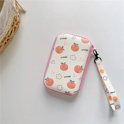 Lanyard storage bag case for R36S/H, white with orange oranges, pink trim, FLIPSTYLEZLLC on Tampa Home & Garden Store