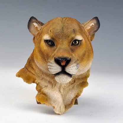 Big cat head wall decor bust with tan fur texture lifelike features on Tampa Home & Garden Store