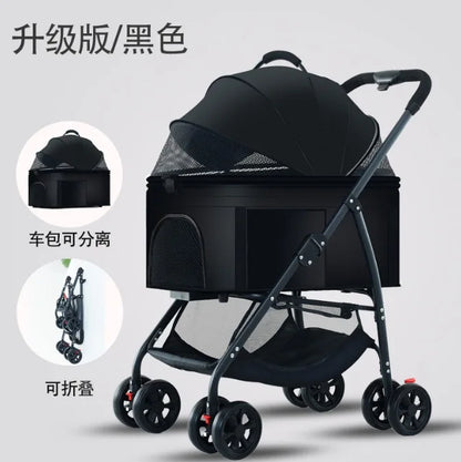Pet Zen 3-in-1 black pet stroller with removable carrier for dogs up to 55 lbs on Tampa Home & Garden Store