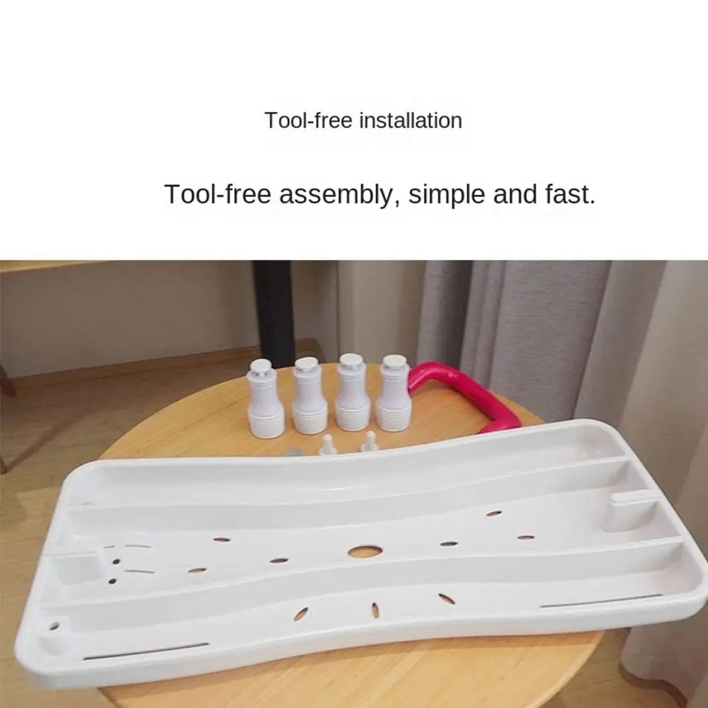 UpTrend Deals adjustable bathtub shower board white non-slip bath seat with pink handle on Tampa Home & Garden Store
