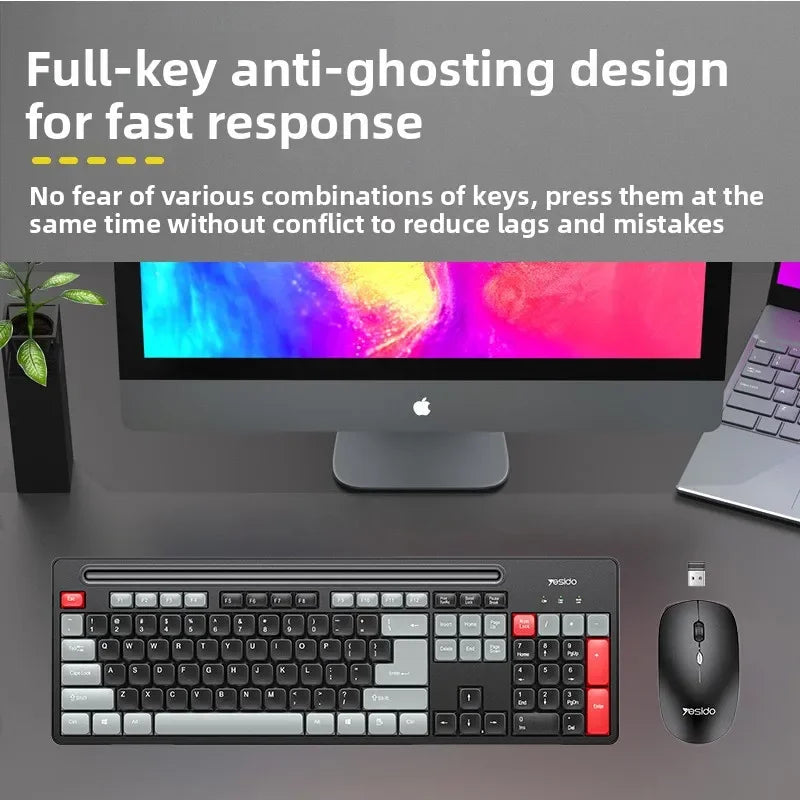 Wireless keyboard and mouse set by FLIPSTYLEZLLC, black with gray keycaps and USB receiver on Tampa Home & Garden Store