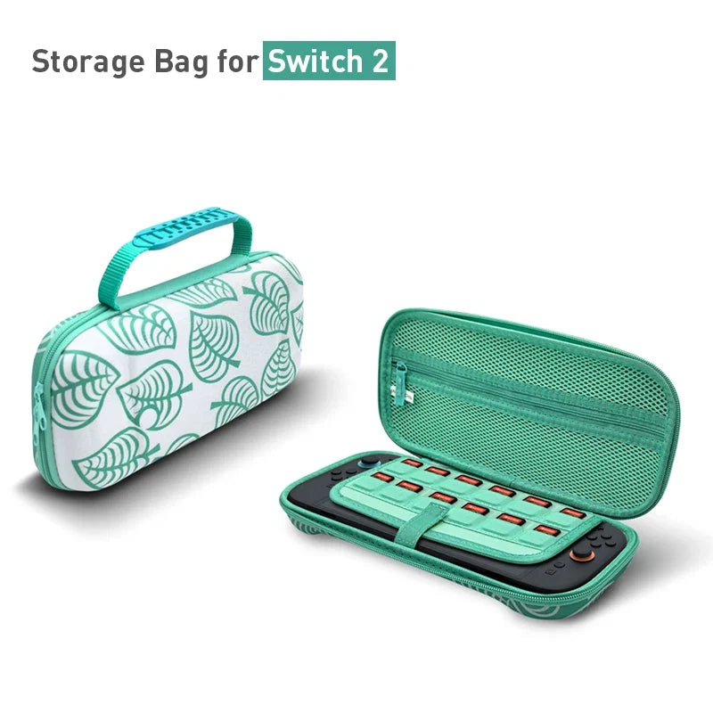 Switch 2 storage bag by FLIPSTYLEZLLC; teal patterned hard shell case with handle on Tampa Home & Garden Store