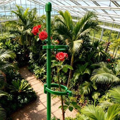 Green Adjustable Plant Support Rods and Clips