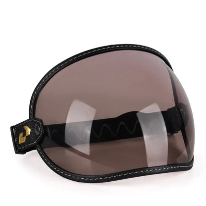AeroShield Motorcycle Goggles by BikerZoneZ with brown tinted lens and black stitched strap on Tampa Home & Garden Store