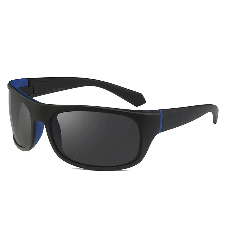 Polarized sunglasses black frame with blue accents by BikerZoneZ, UV400 outdoor sport on Tampa Home & Garden Store