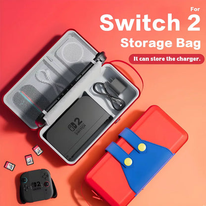 Switch 2 hard-shell EVA carrying case with interior storage for accessories, red exterior on Tampa Home & Garden Store