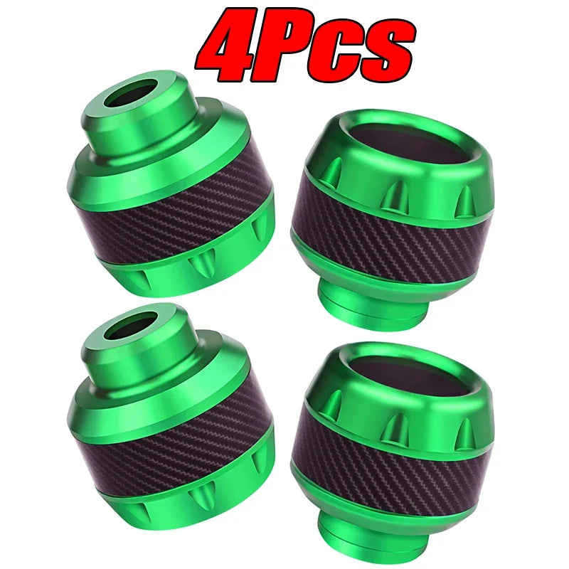 4pcs green motorcycle crash protectors front fork slider cups by BikerZoneZ carbon fiber on Tampa Home & Garden Store