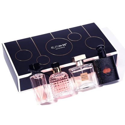 Silcy Skin Four-piece Women’s Perfume 105ml set with pink and clear bottles in a dark gift box on Tampa Home & Garden Store