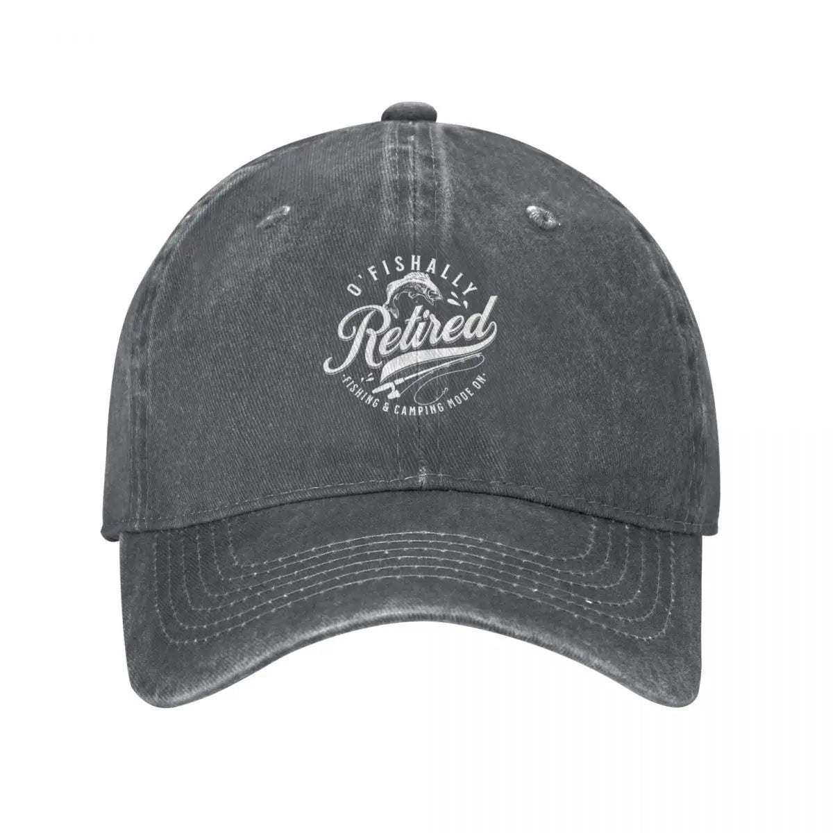 Retired cap by BikerZoneZ charcoal distressed baseball hat with white logo on Tampa Home & Garden Store