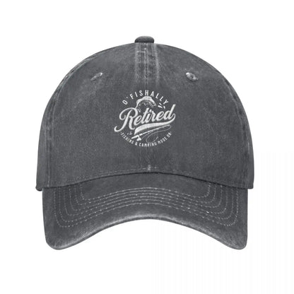 Retired cap by BikerZoneZ charcoal distressed baseball hat with white logo on Tampa Home & Garden Store
