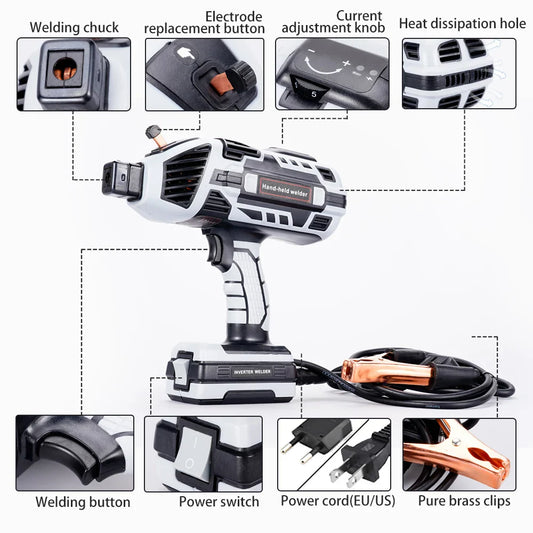 4600W Handheld Arc Welder Mini Portable Welding Machine Home DIY Euro 220V - Tampa Home & Garden Store