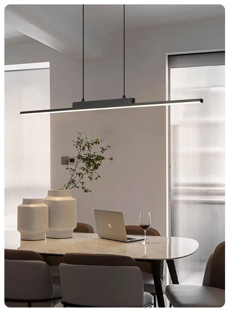 Modern Long Pendant Light – Minimalist Dining Room Chandelier for Kitchen & Living