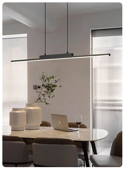 Modern Long Pendant Light – Minimalist Dining Room Chandelier for Kitchen & Living
