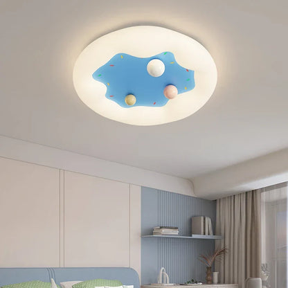 DecorBites Kids Room Chandelier remote dimmable blue cloud ceiling light with pastel orbs on Tampa Home & Garden Store