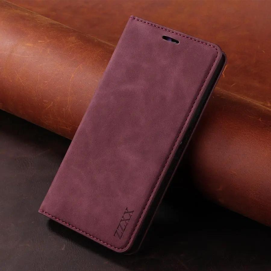 Leather Wallet Flip Case With Inbuilt Stand