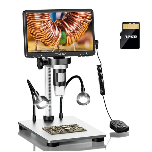 7 Inch LCD Digital Microscope 1200X 1080P Coin Soldering Camera - Tampa Home & Garden Store