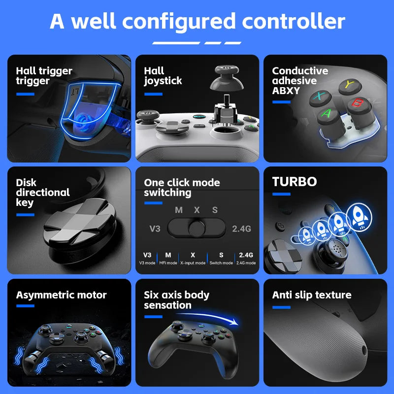 G6 game controller with Hall trigger and Hall joystick; FLIPSTYLEZLLC, supports Switch/PC/Android on Tampa Home & Garden Store
