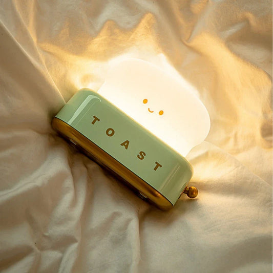 Toast Night Light LED Bedside Desk Lamp USB Rechargeable Cute Bedroom Gift - Tampa Home & Garden Store