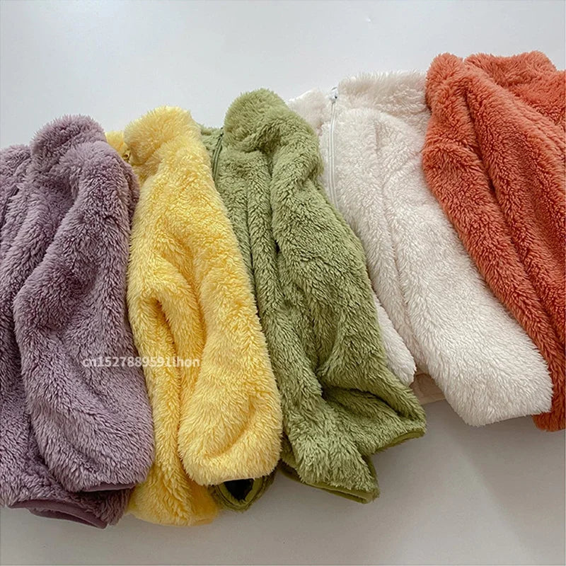 Kids Winter Coat - Warm Fleece Jacket, plush fleece in assorted colors on Tampa Home & Garden Store