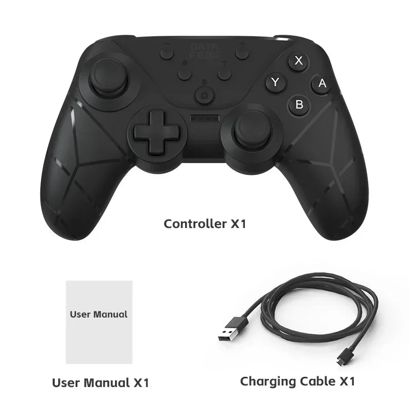 DATA FROG Controller X1 ergonomic wireless gamepad with charging cable and user manual on Tampa Home & Garden Store