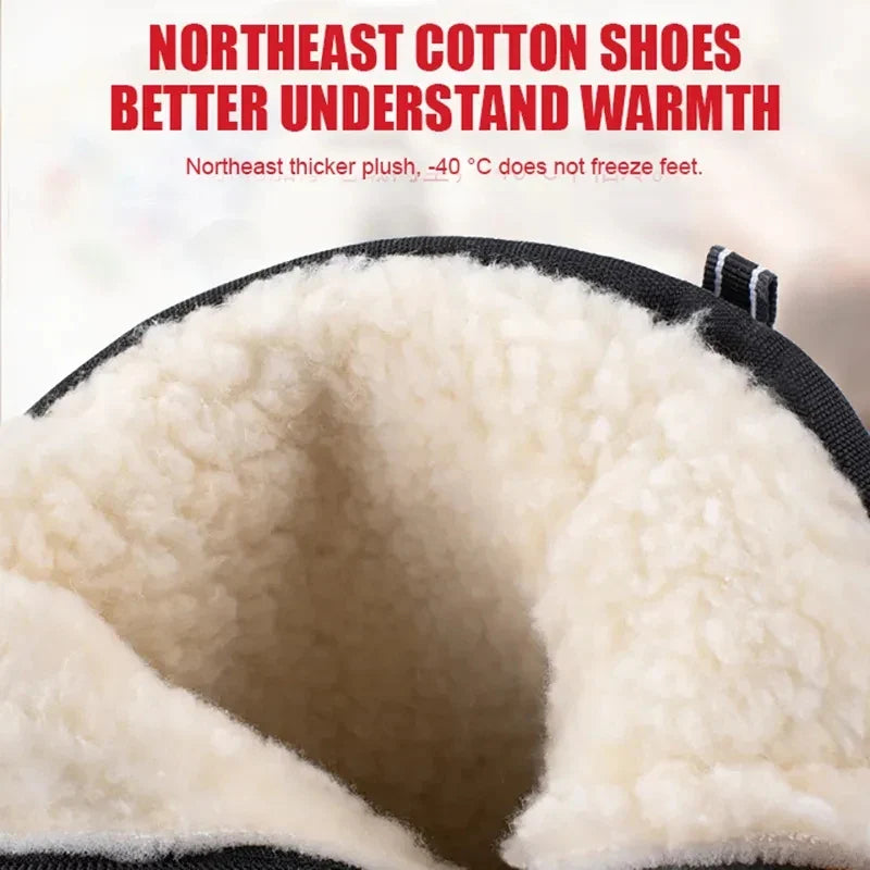 Men's winter waterproof snow boots with warm shearling lining, black exterior on Tampa Home & Garden Store