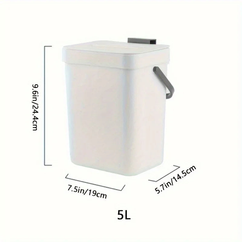 Perfecsy white space-saving trash can with lid and side handle, 5L capacity on Tampa Home & Garden Store