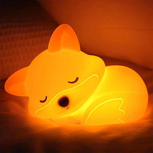 FoxyGlow | Squishy LED Fox Night Light with USB Rechargeable Nursery Decor - Tampa Home & Garden Store