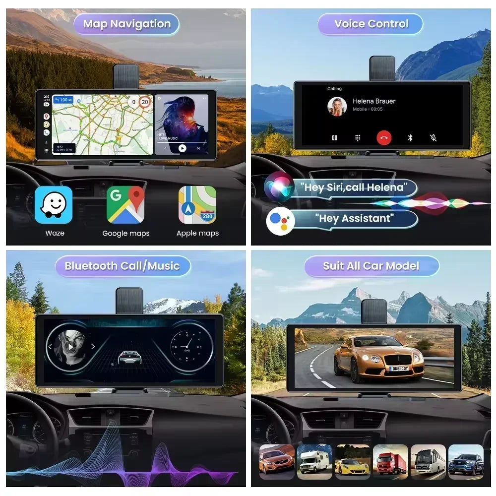 10.26 Portable CarPlay Screen wireless touch car stereo with map navigation and voice control on Tampa Home & Garden Store