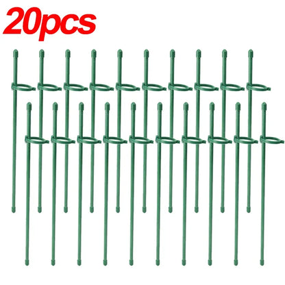 Green Adjustable Plant Support Rods and Clips