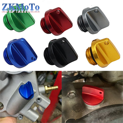 Motorcycle crankcase CNC aluminum oil filler cap set in green red blue black gray gold on Tampa Home & Garden Store