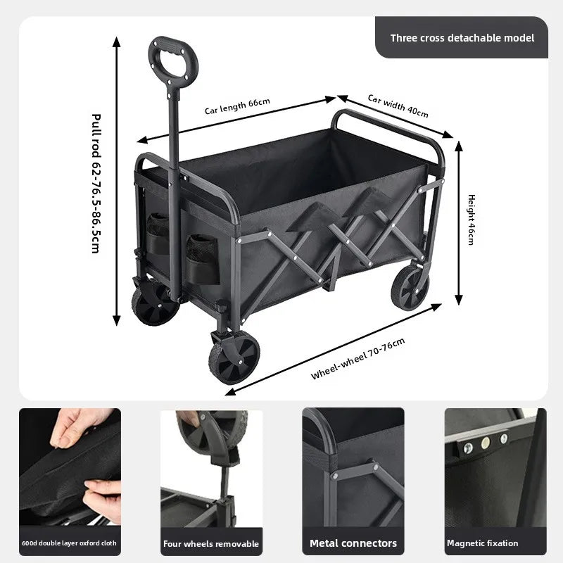 Small Folding Cart for Picnic and Garden Use