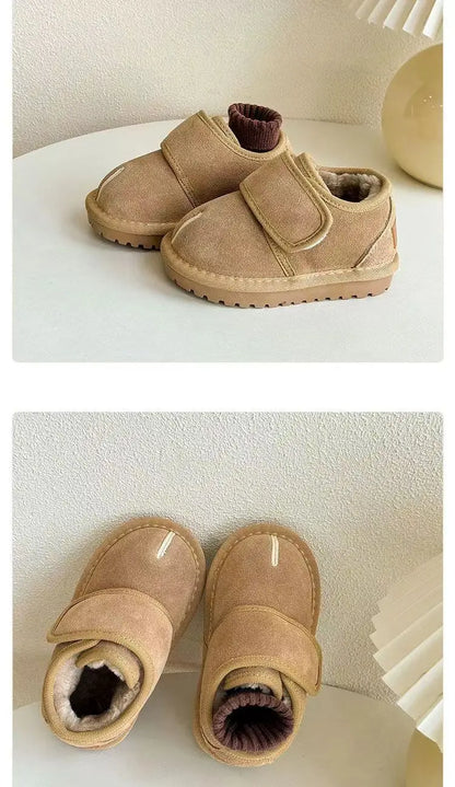 Kids Winter Snow Boots UpTrend Deals tan faux suede with plush lining and anti slip sole on Tampa Home & Garden Store