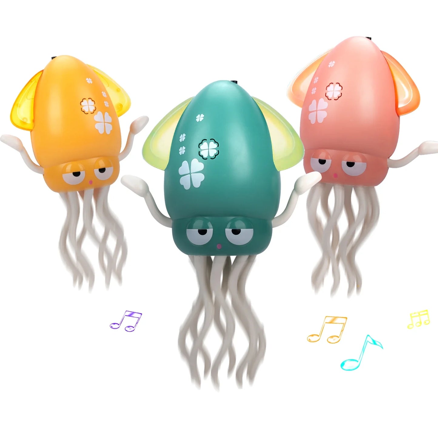 Perfecsy electronic dancing squid toys set of 3 teal orange pink with light and sound on Tampa Home & Garden Store