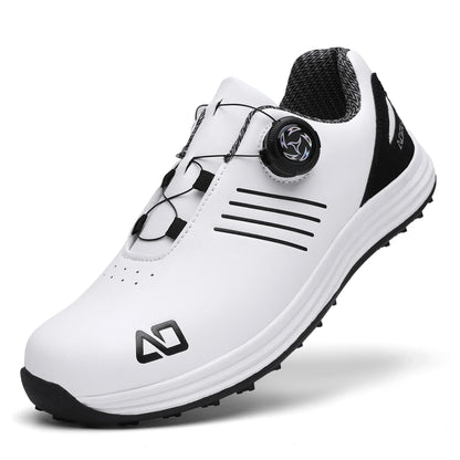 Unisex white golf shoes with black accents, BOA dial closure, anti-slip outsole on Tampa Home & Garden Store