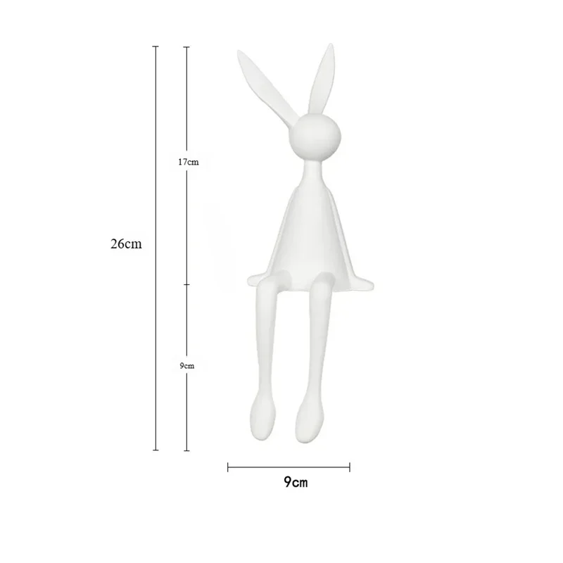 Rabbit statue white decorative abstract sculpture for living room Perfecsy on Tampa Home & Garden Store