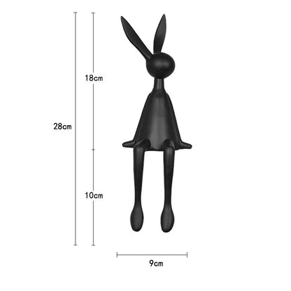 Perfecsy rabbit statue, abstract black decor sculpture for desk or living room on Tampa Home & Garden Store
