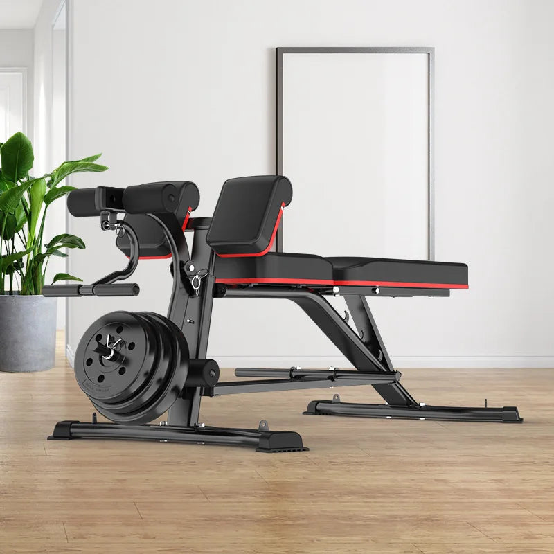 UpTrend Deals adjustable weightlifting bench, black frame with red trim and backrest on Tampa Home & Garden Store