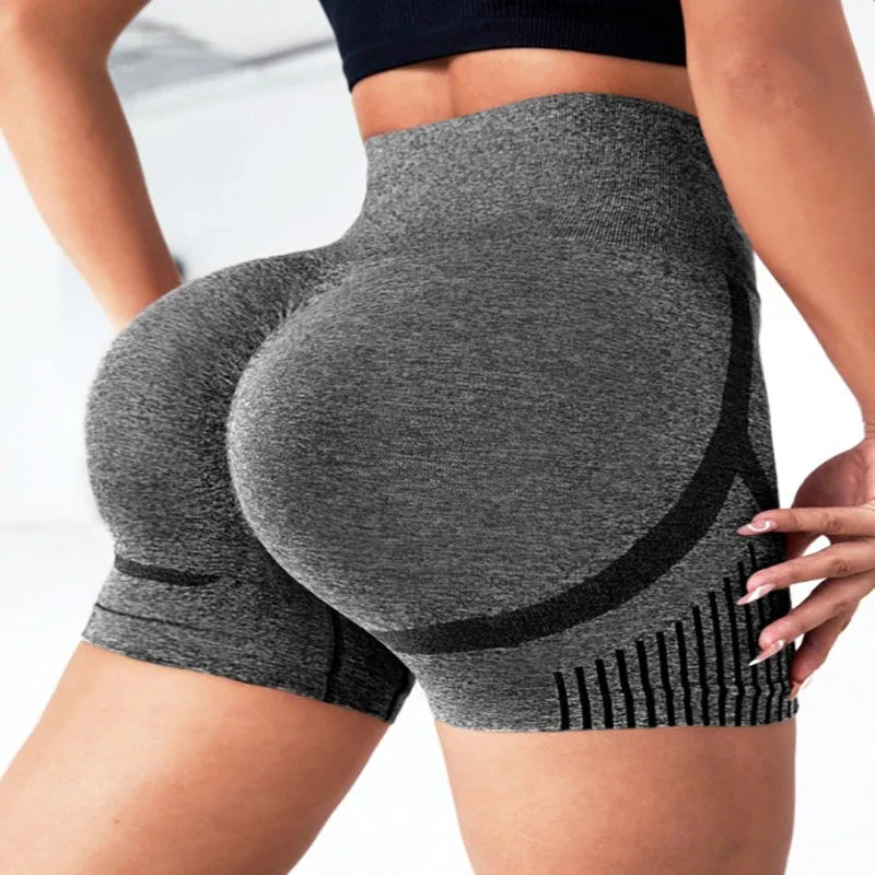 Women yoga shorts from UpTrend Deals, high waist seamless quick-dry gray heather fabric on Tampa Home & Garden Store