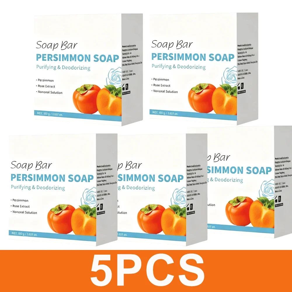 Persimmon Soap Bar Silcy Skin, rose scent with persimmon & green tea extract, 5 pcs on Tampa Home & Garden Store
