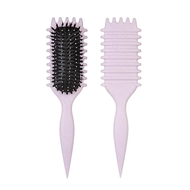 Silcy Skin detangling candy brush with natural bristles and pink styling comb, 2pc set on Tampa Home & Garden Store
