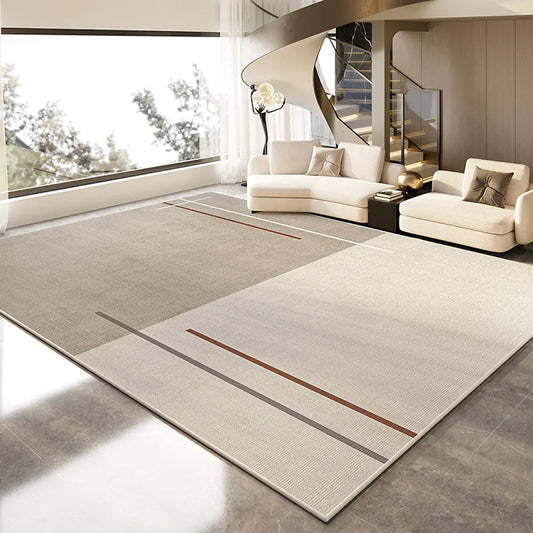VIKAMA cream-style carpet for living room with cream sofa, grey and rust accents Perfecsy on Tampa Home & Garden Store