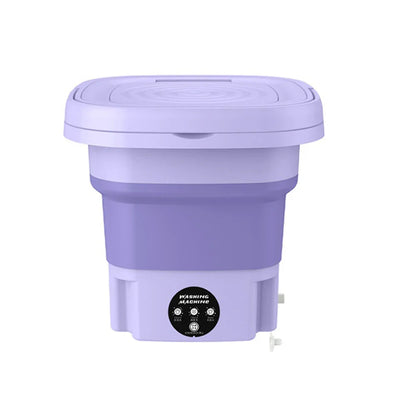 8L Portable Foldable Mini Washing Machine with Spin Dryer for Socks Underwear