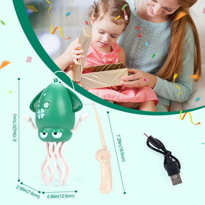 Perfecsy green electronic dancing squid toy with light and music for toddler decor on Tampa Home & Garden Store