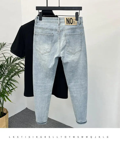 Men's skinny jeans light blue denim by UpTrend Deals, slim fit casual on Tampa Home & Garden Store